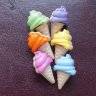 Пуговица - Мороженое с цветным кремом. Цвет голубой