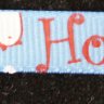Репсовая лента подарочная 10 мм. Цвет голубой с надписью "Веселого Нового года!"