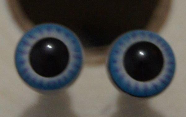 "Живые глазки" Глазки круглые 8мм. Радужка голубая со светлым ободком