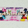 Репсовая лента с рисунком 25 мм. Цвет розовый Микки Маус