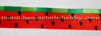 Атласная лента подарочная 25 мм. Цвет красный Арбуз
