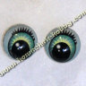 "Живые глазки" Глазки круглые 10мм (№ 8.2). Радужка светло-зеленая с ресничками