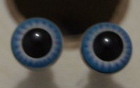"Живые глазки" Глазки круглые 12мм (№ 10). Радужка голубая со светлым ободком