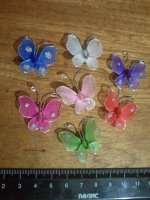 Бабочки капроновые с блестками бледно-розовые