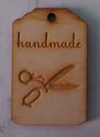 Деревянная бирка handmade (ножницы) 6см*4см  