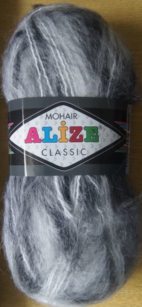 Alize Mohair Classic (Ализе Мохер Классик) 55-60 черно-белый