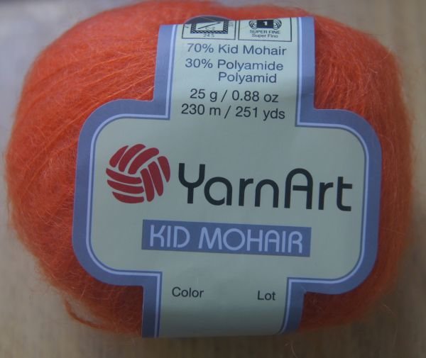 Yarn Art Kid Mohair (Ярн Арт Кид мохер) оранжевый (рыжий)