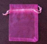 Подарочные мешочки из органзы 7см*9см ярко-розовый